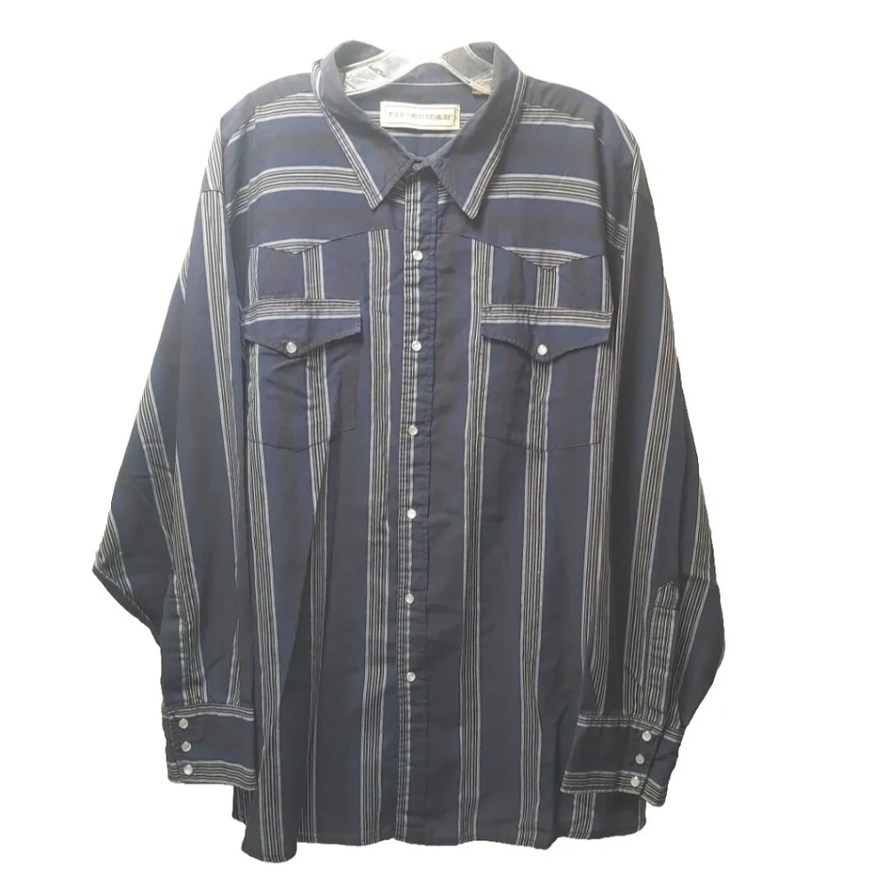 Bit Bridle Pearl Snap Shirt Men 4X Brush Popper Western Rockabilly Rodeo Biker